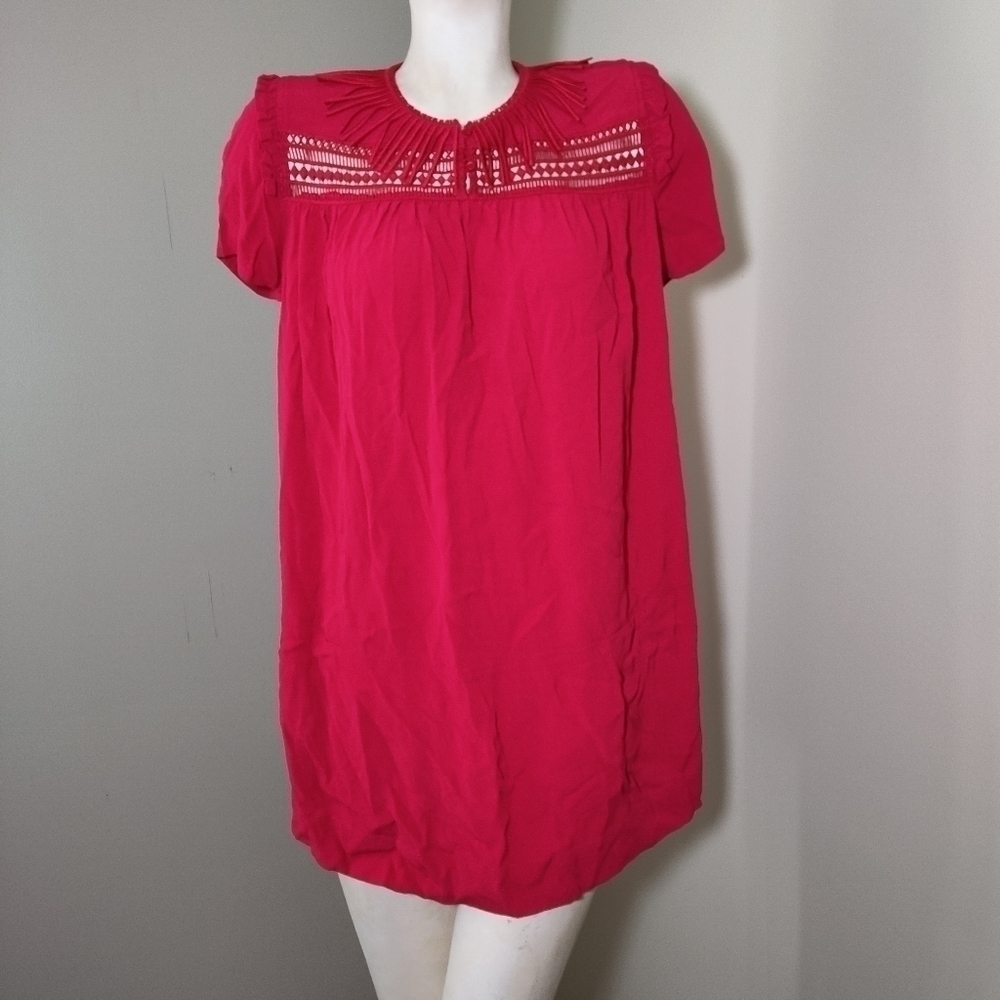 Maje Riseta Embellished Mini Dress Raspberry Red 2 - Picture 2 of 7